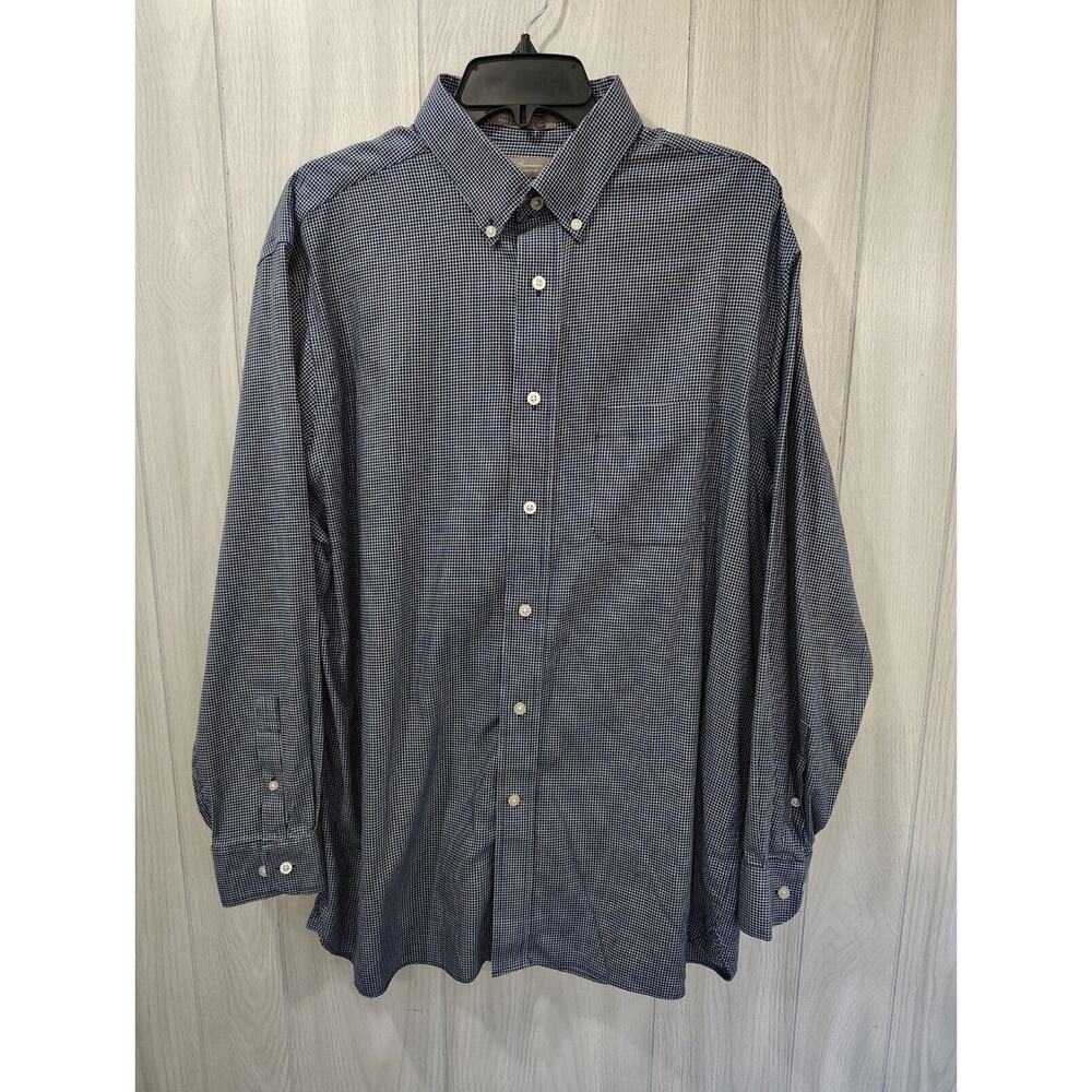 Daniel Cremieux Men's Button Down Shirt Non Iron Business Blue Preppy Size L